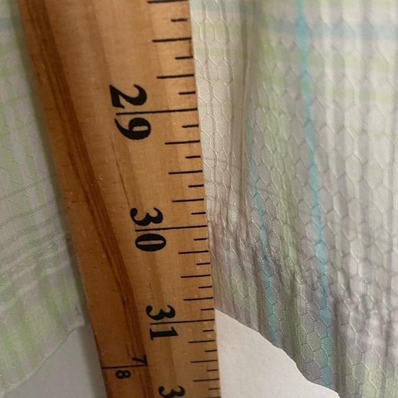 Habit Men’s Fishing Shirt Size Large Vented Short Sleeve Plaid Gray and Green - Picture 9 of 11